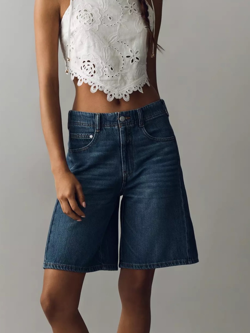 Pilcro Adi Mid-Rise Relaxed Bermuda Shorts Jorts sz 29